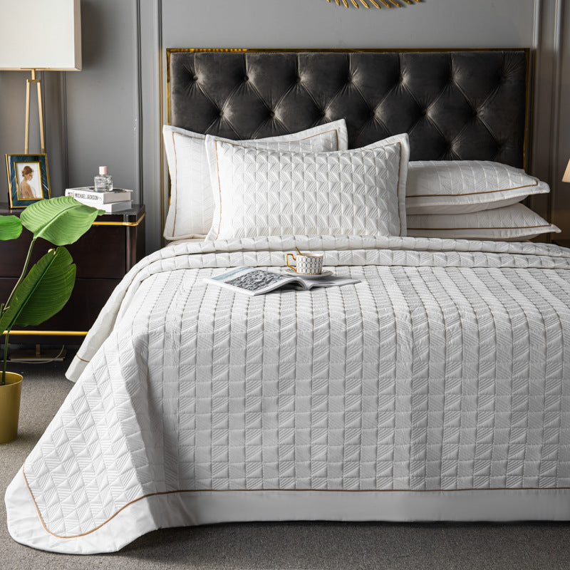 Cozy Haven – Solid Color Quilted Bed Cover Set
