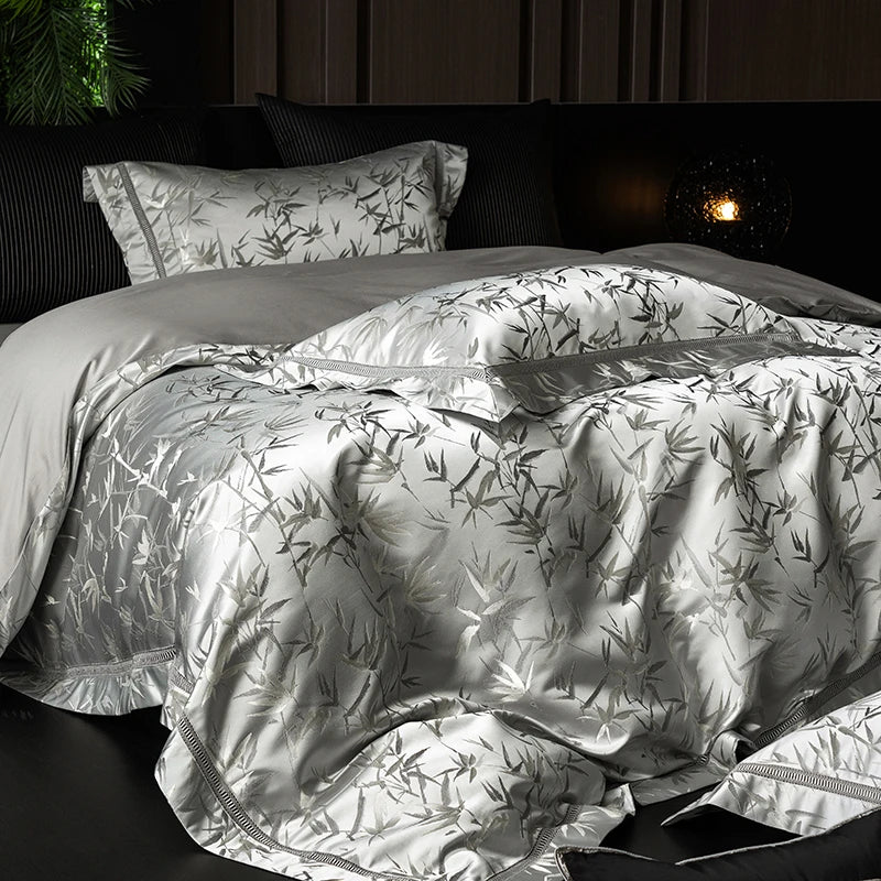 Luxury Weave: Bamboo Jacquard Egyptian Cotton Bedding Set