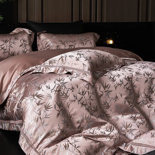 Luxury Weave: Bamboo Jacquard Egyptian Cotton Bedding Set