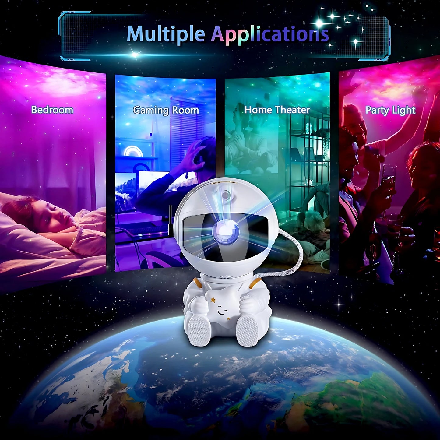 Cosmic Voyager Astronaut Galaxy Projector