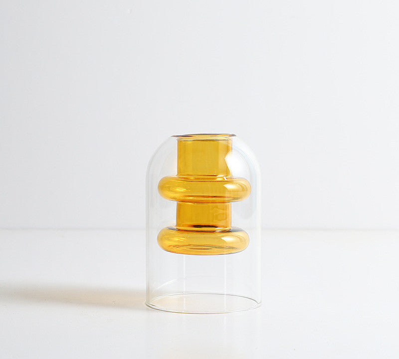 Nordic Glass Elegance: Colorful Transparent Vase