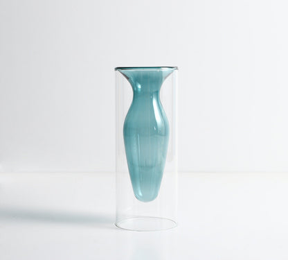 Nordic Glass Elegance: Colorful Transparent Vase