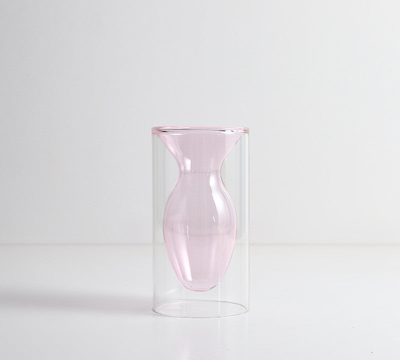 Nordic Glass Elegance: Colorful Transparent Vase