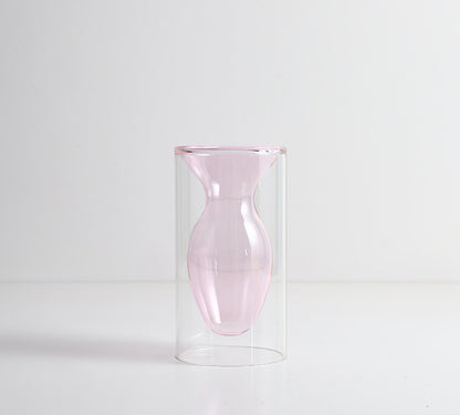 Nordic Glass Elegance: Colorful Transparent Vase