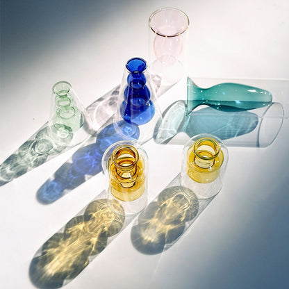 Nordic Glass Elegance: Colorful Transparent Vase