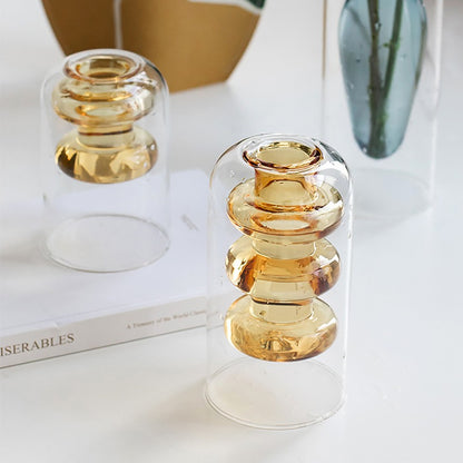 Nordic Glass Elegance: Colorful Transparent Vase