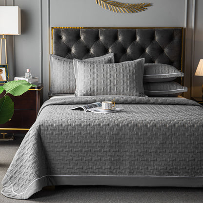 Cozy Haven – Solid Color Quilted Bed Cover Set