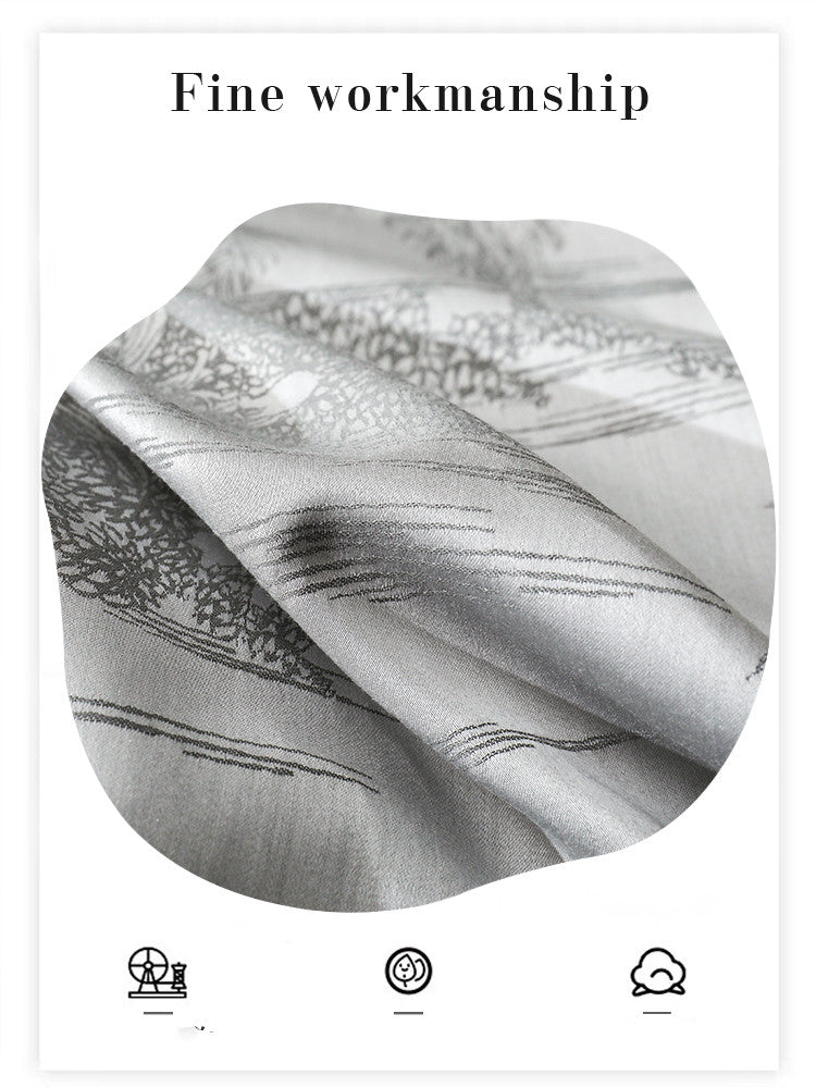 Elegance in Tencel: Luxury Grey Jacquard Bedding Set