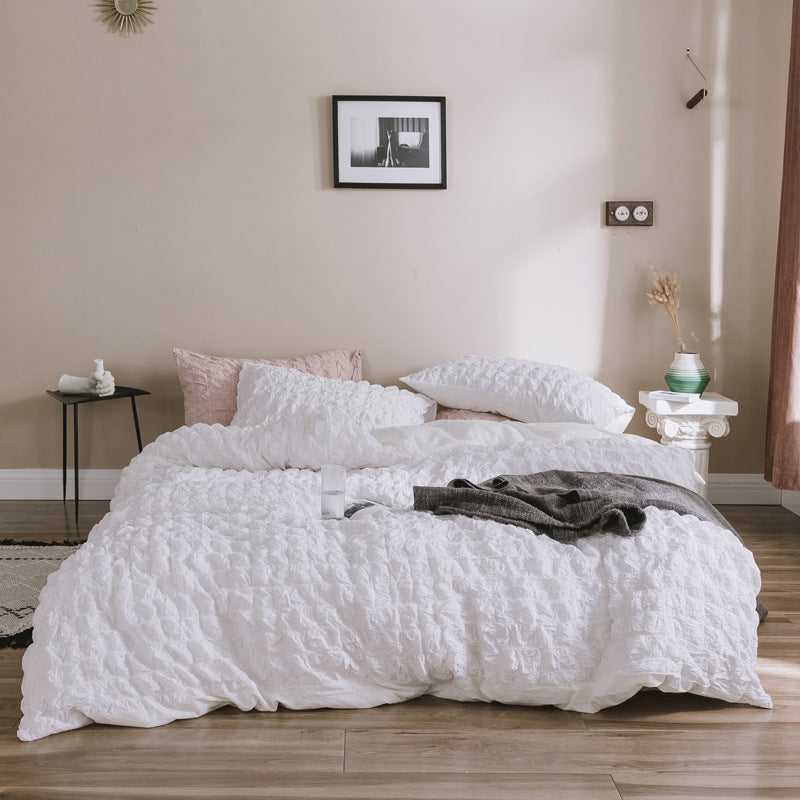 Korean Inspired Elegance: Cotton Seersucker Bedding Set