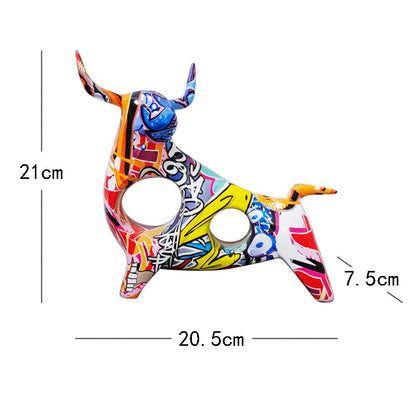 Vibrant Cow of Fortune: Light Luxury Desk Ornament