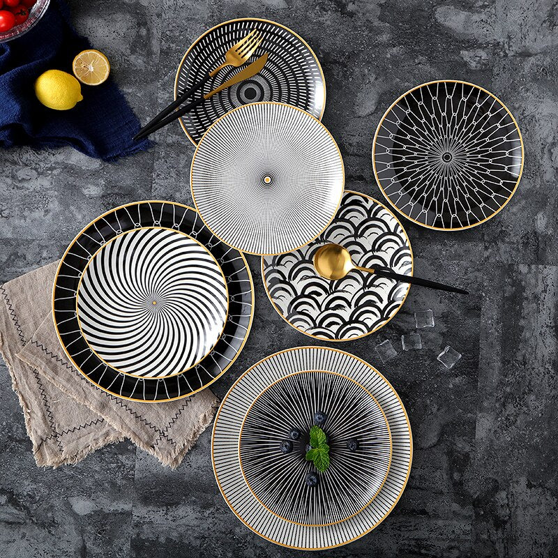 Nordic Geometric Style Plate Set