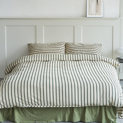 Elegant Comfort: Striped Cotton Bedding Set