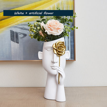 Artful Luminescence: Light Luxury Vase Decoration