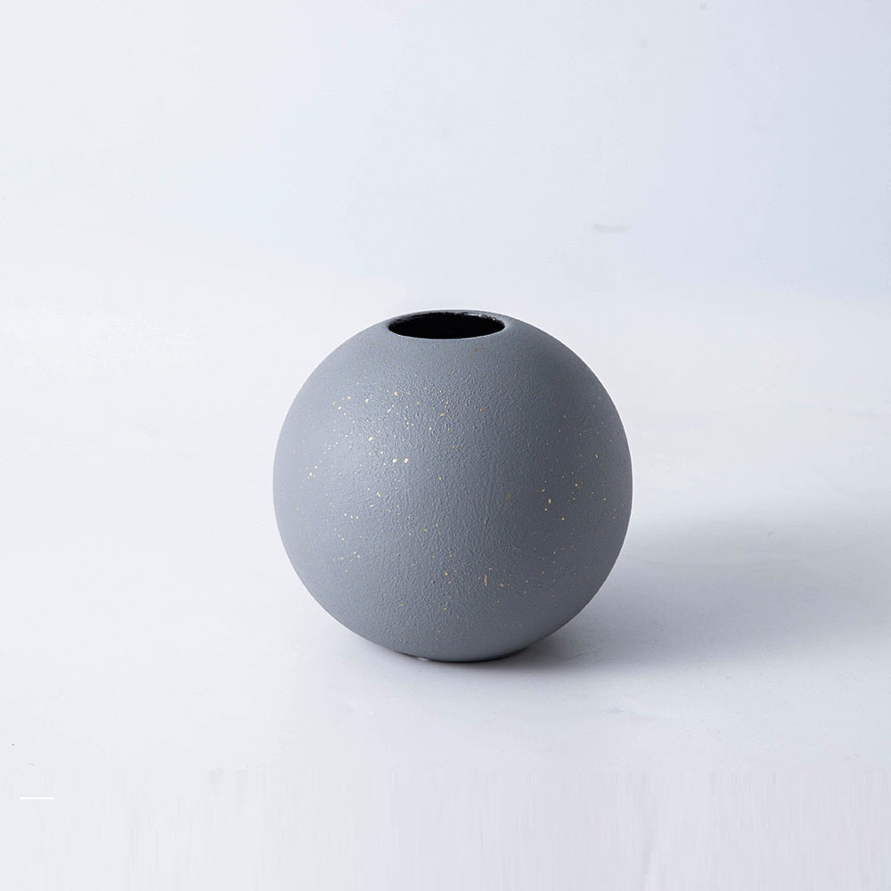 Monochrome Chic: Round Ceramic Vase