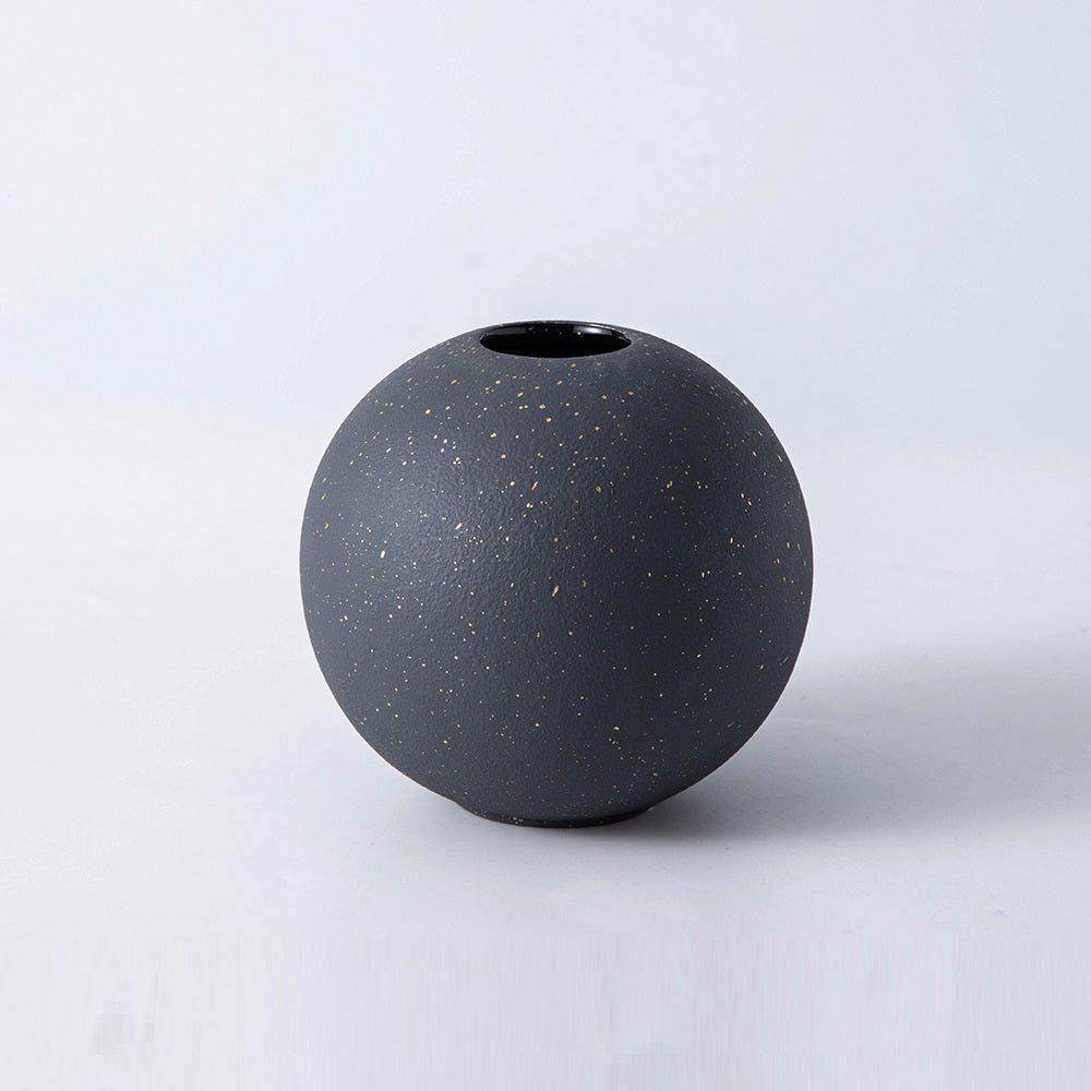 Monochrome Chic: Round Ceramic Vase