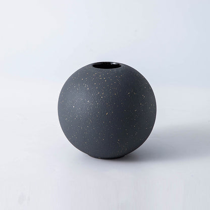 Monochrome Chic: Round Ceramic Vase