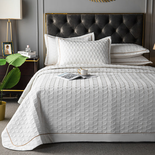 Cozy Haven – Solid Color Quilted Bed Cover Set