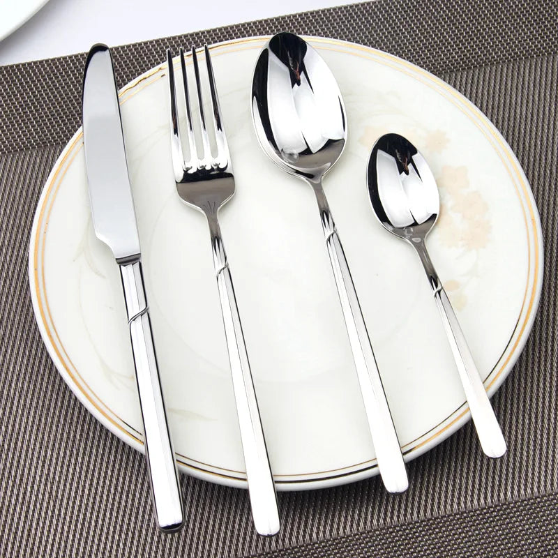 Dinnerware Set "Cozy Zone": A 24-Piece Stainless Steel Culinary Masterpiece