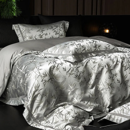 Luxury Weave: Bamboo Jacquard Egyptian Cotton Bedding Set