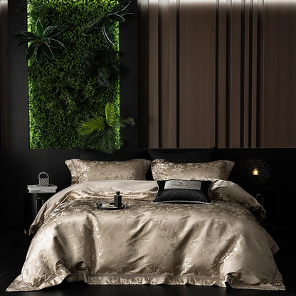 Luxury Weave: Bamboo Jacquard Egyptian Cotton Bedding Set