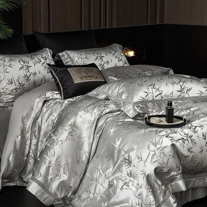 Luxury Weave: Bamboo Jacquard Egyptian Cotton Bedding Set