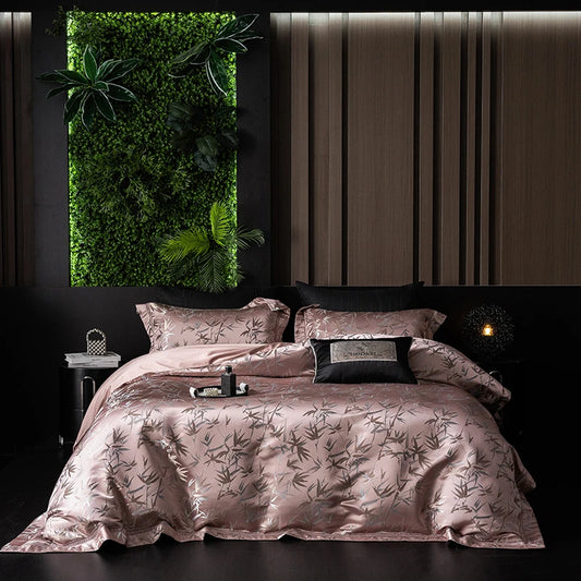 Luxury Weave: Bamboo Jacquard Egyptian Cotton Bedding Set