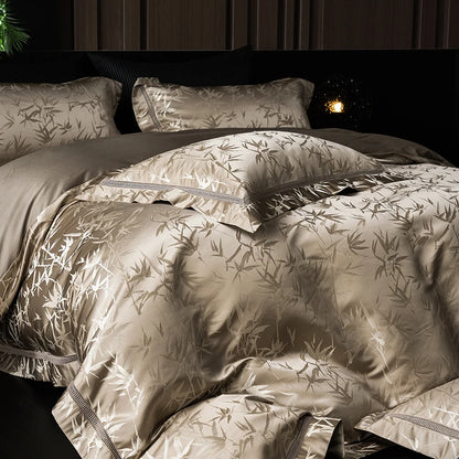 Luxury Weave: Bamboo Jacquard Egyptian Cotton Bedding Set
