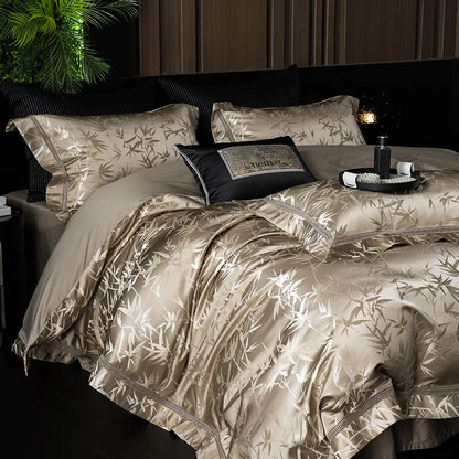 Luxury Weave: Bamboo Jacquard Egyptian Cotton Bedding Set