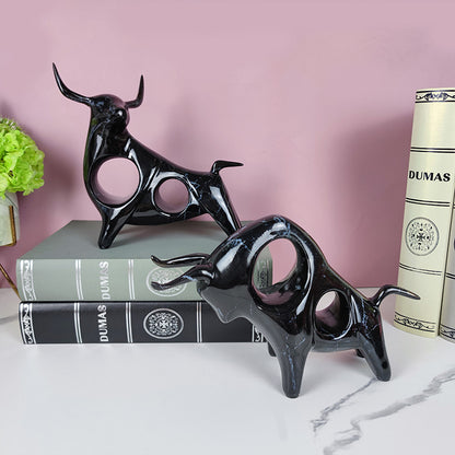 Vibrant Cow of Fortune: Light Luxury Desk Ornament