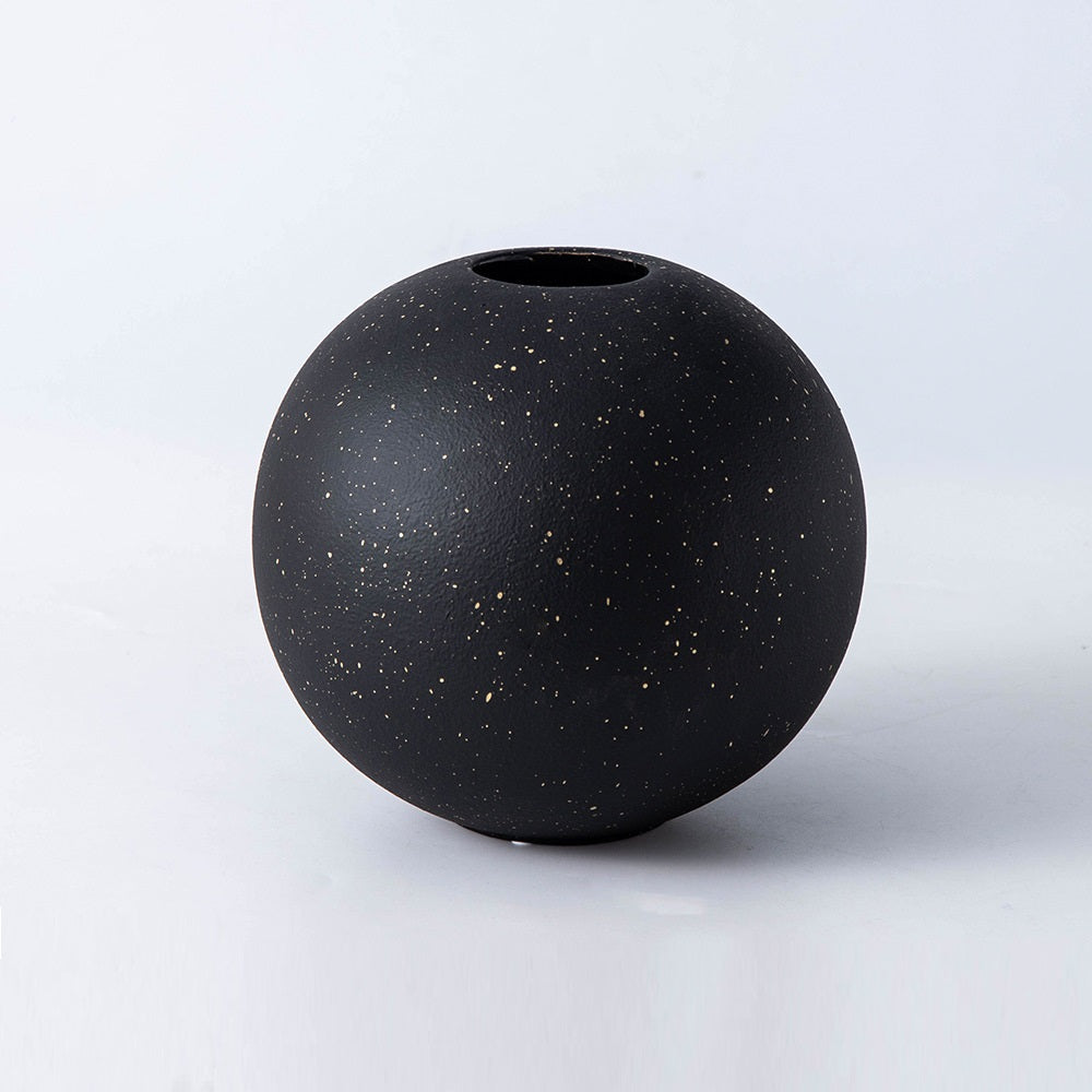 Monochrome Chic: Round Ceramic Vase