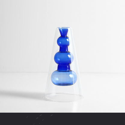 Nordic Glass Elegance: Colorful Transparent Vase