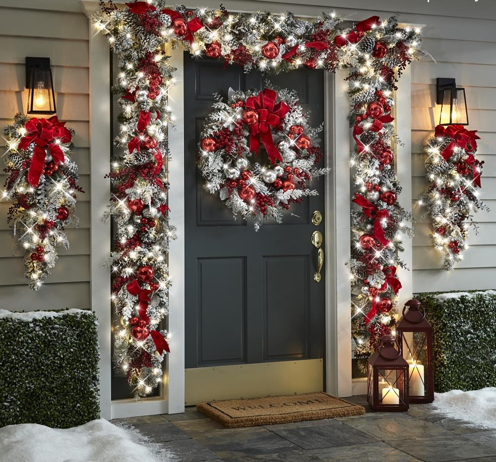 Winter's Embrace: Outdoor Flocking Christmas Decoration